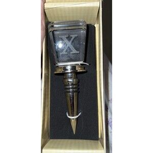 Cypress Home Crystal  Wine Bottle Stopper Monogram Initial "X" Great Gift New